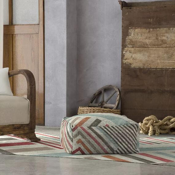 Pouf géométrique coloré moderne Blok